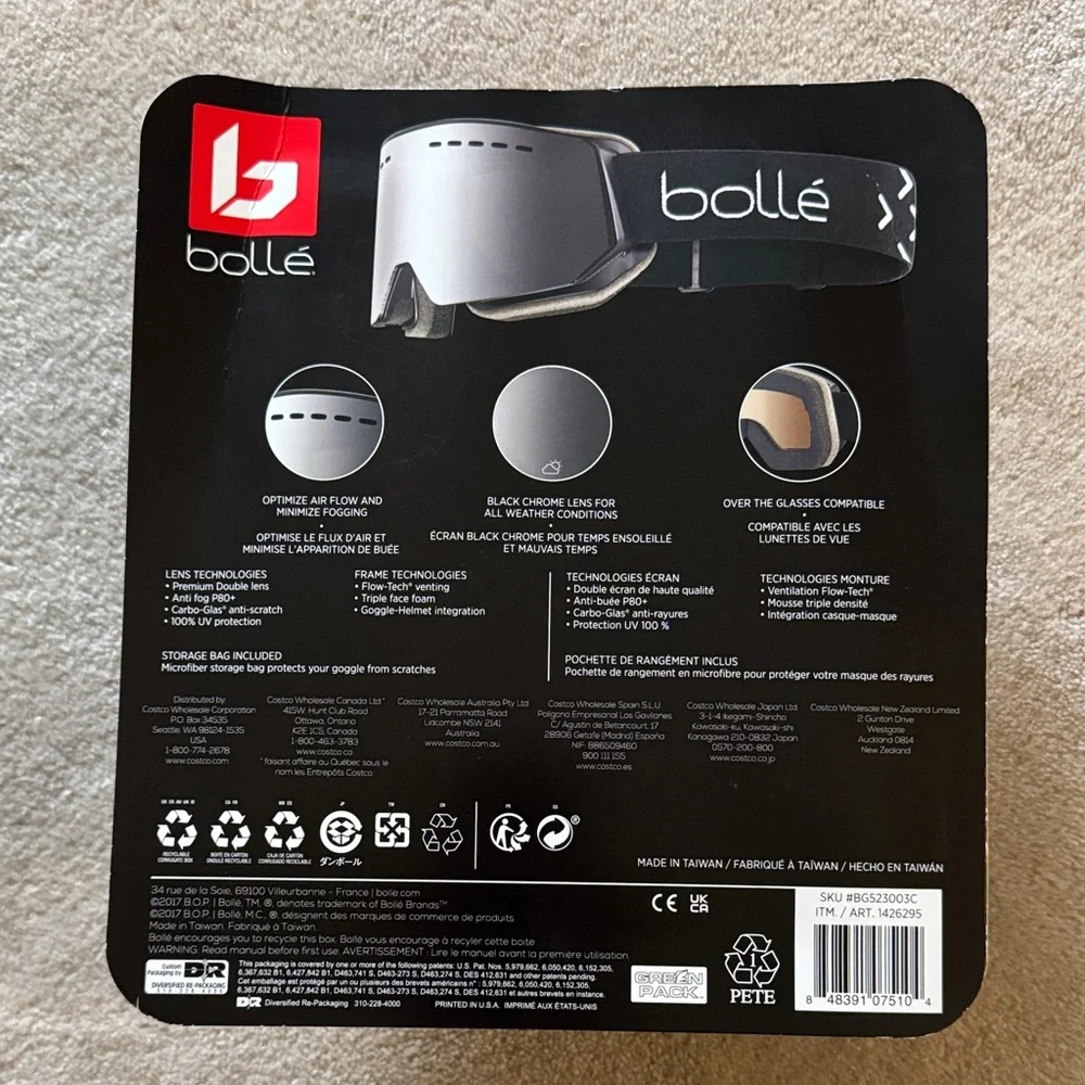 Kids Small Fit Snow Goggles — Black/Silver Lens